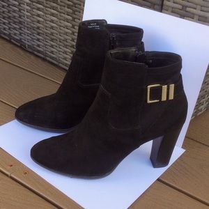 Faux Suede Ankle Boots, Size 8